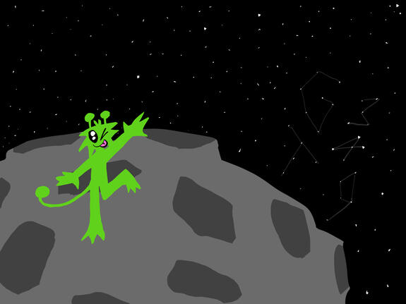 simple alien in space
