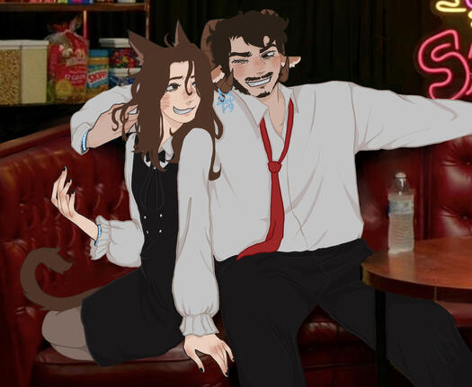 friend oc with schlatt(chucke sandwich bg was used)