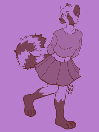 monotone racoon fursona